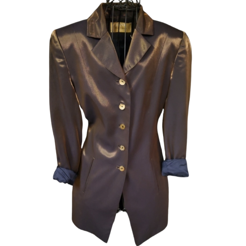 Dana Buchman Luxe Blazer Pearlescent Gold Brown Size 8